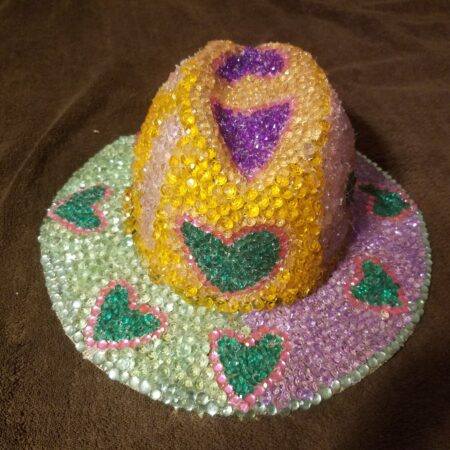 Bejeweled Heart Hat